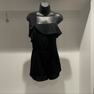 One Strap Ruffled Romper